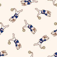 Animals play football cartoon seamless pattern background N2