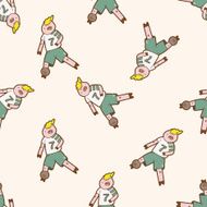Animals play football cartoon seamless pattern background N3