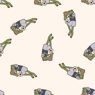 Animals play football cartoon seamless pattern background N4