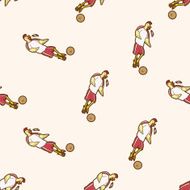 Animals play football cartoon seamless pattern background N5