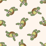 Animals play football cartoon seamless pattern background N7