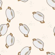 kitchenware bowl cartoon seamless pattern background N2