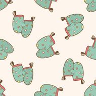 kitchenware oven mitts cartoon seamless pattern background N4