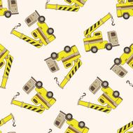 Excavator cartoon seamless pattern background N2