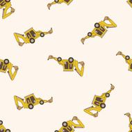 Excavator cartoon seamless pattern background N4