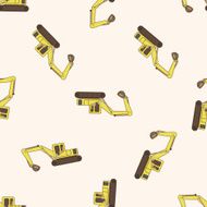 Excavator cartoon seamless pattern background N6