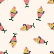 fish cartoon seamless pattern background N15