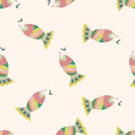 fish cartoon seamless pattern background N18