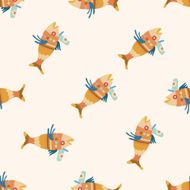 fish cartoon seamless pattern background N21