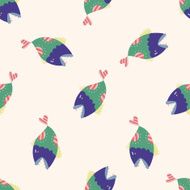 fish cartoon seamless pattern background N22