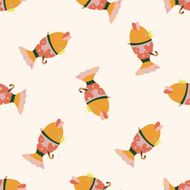 fish cartoon seamless pattern background N26