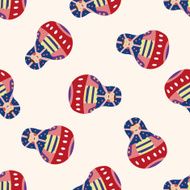 Matryoshka Russian traditional wooden doll cartoon seamless pattern background N35