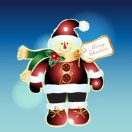 Santa Claus with Christmas background and greeting card vector