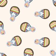 Matryoshka Russian traditional wooden doll cartoon seamless pattern background N40
