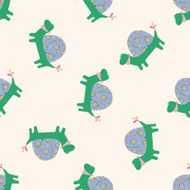 animal turtle cartoon seamless pattern background N3