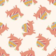 animal turtle cartoon seamless pattern background N6