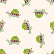 animal turtle cartoon seamless pattern background N12