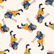 football player cartoon seamless pattern background N17