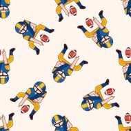 football player cartoon seamless pattern background N19