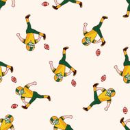 football player cartoon seamless pattern background N20