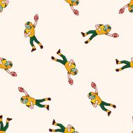 football player cartoon seamless pattern background N22