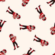 football player cartoon seamless pattern background N23