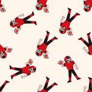 football player cartoon seamless pattern background N24