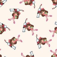 nurse cartoon seamless pattern background N11