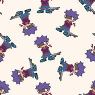 Skater boy cartoon seamless pattern background