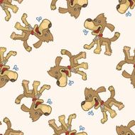 animal dog cartoon seamless pattern background N24