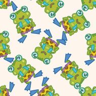 animal frog cartoon seamless pattern background N3