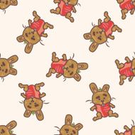 animal rabbit cartoon seamless pattern background N7