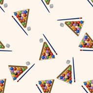 Billiards cartoon seamless pattern background