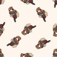 football player cartoon seamless pattern background N28