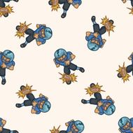 football player cartoon seamless pattern background N31