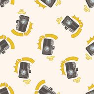 camera cartoon seamless pattern background N48