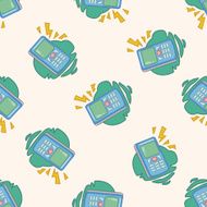 cellphone cartoon seamless pattern background N24