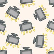 Home appliances theme tv cartoon seamless pattern background N9