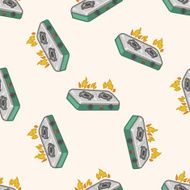 Induction Cooker cartoon seamless pattern background N3