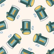 Home appliances theme ectric thermos cartoon seamless pattern background N5