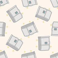 Home appliances theme refrigerator cartoon seamless pattern background N7