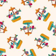 Amusement park facilities cartoon seamless pattern background N108