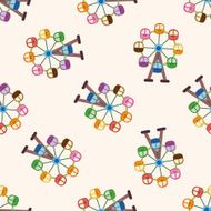 Amusement park facilities cartoon seamless pattern background N110