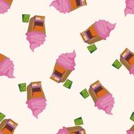 Amusement park food shop cartoon seamless pattern background