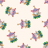 Amusement park facilities cartoon seamless pattern background N113