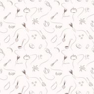 Hand drawn seamless pattern cooking and food N2