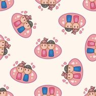 Valentine&#039;s day couple cartoon seamless pattern background N5