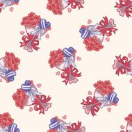 flower bouquet cartoon seamless pattern background N20