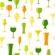 Alcoholic Glass Silhouette Seamless Pattern Background Vector Il N2