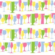 Alcoholic Glass Silhouette Seamless Pattern Background Vector Il N4